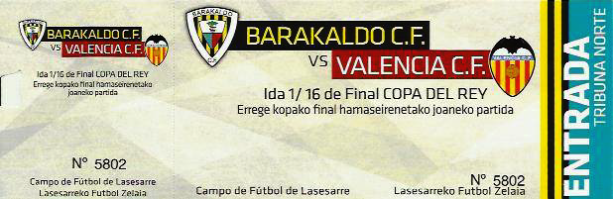 Barakaldo CF Valencia CF Lasesarre Copa del rey 2015 entrada